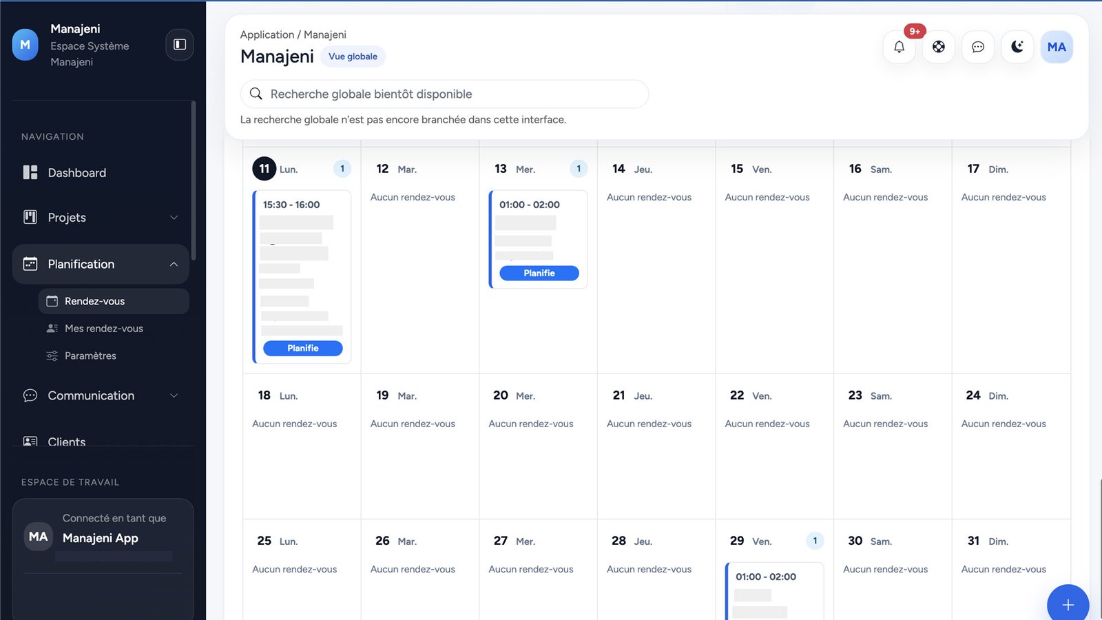 Aperçu Gérez vos rendez-vous professionnels avec méthode